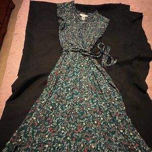 Apricot Buttercup Floral Midi Dress